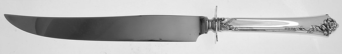Damask Rose (Sterling, 1946, No Monograms) Small Carving Knife W/Sterling Guard by Oneida Silver-1