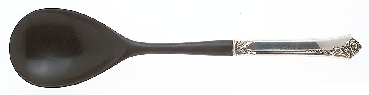 Damask Rose (Sterling, 1946, No Monograms) Salad Serving Spoon with Plastic Bowl by Oneida Silver-1