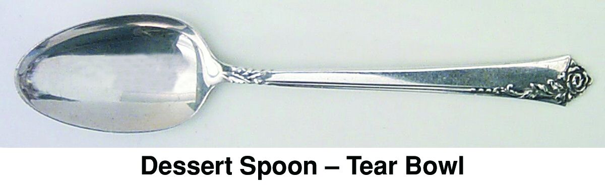 Damask Rose (Sterling, 1946, No Monograms) Dessert/Oval Soup Spoon by Oneida Silver-1