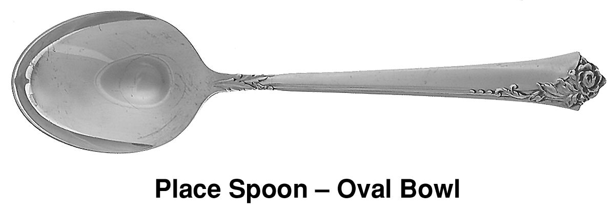 Damask Rose (Sterling, 1946, No Monograms) Place/Oval Soup Spoon by Oneida Silver-1