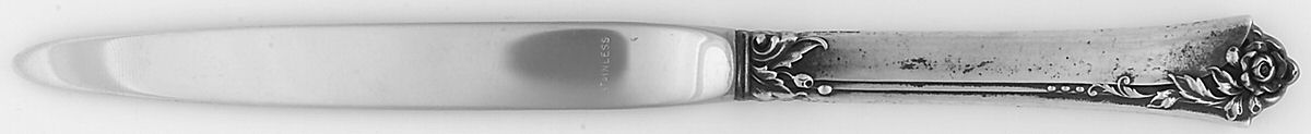 Damask Rose (Sterling, 1946, No Monograms) Letter Opener with Stainless Blade by Oneida Silver-1