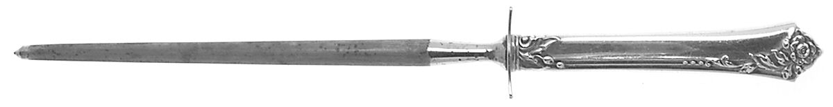 Damask Rose (Sterling, 1946, No Monograms) Small Knife Sharpener W/Sterling Guard by Oneida Silver-1