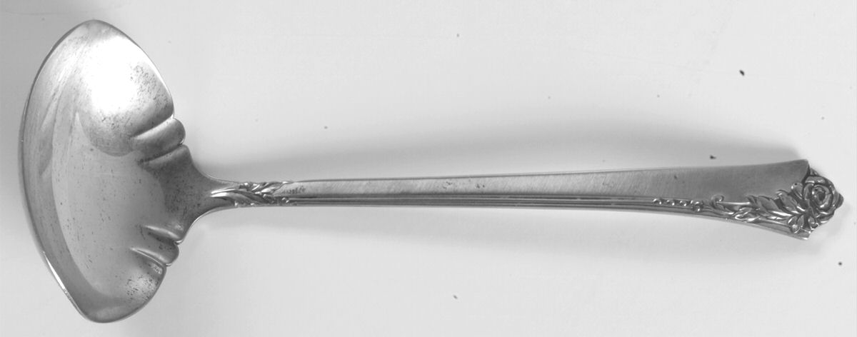 Damask Rose (Sterling, 1946, No Monograms) Solid Piece Cream Ladle by Oneida Silver-1
