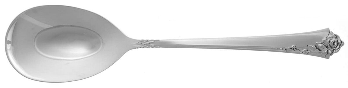 Damask Rose (Sterling, 1946, No Monograms) Solid Smooth Casserole Spoon by Oneida Silver-1