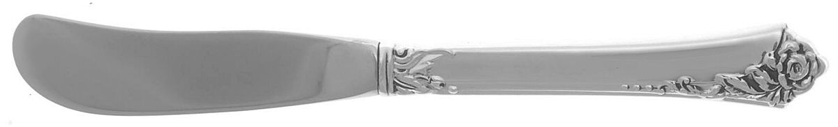 Damask Rose (Sterling, 1946, No Monograms) Butter Spreader Hollow Hdl-Paddle/Stainless Blade by Oneida Silver-1