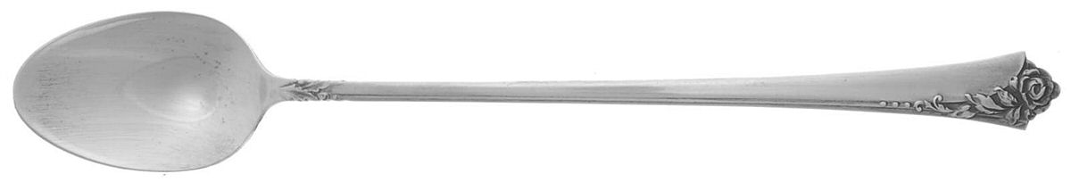 Damask Rose (Sterling, 1946, No Monograms) Iced Tea Spoon by Oneida Silver-1