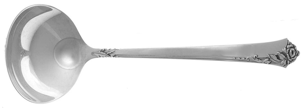 Damask Rose (Sterling, 1946, No Monograms) Solid Gravy Ladle by Oneida Silver-1