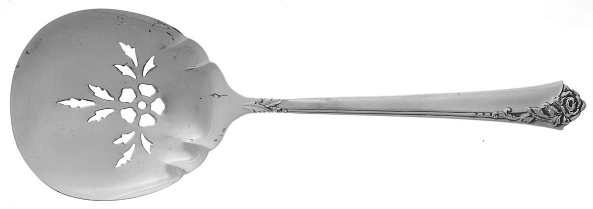 Damask Rose (Sterling, 1946, No Monograms) Tomato Server, Solid Piece by Oneida Silver-1