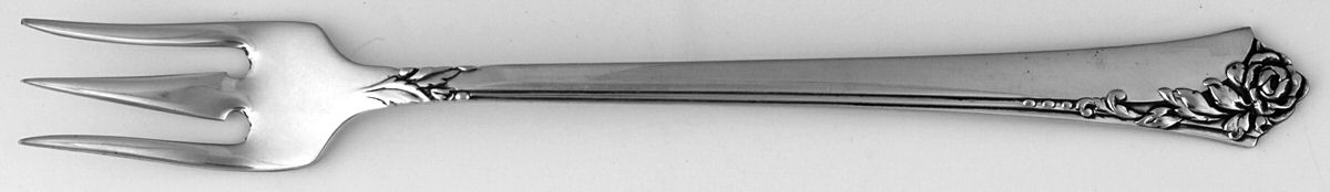 Damask Rose (Sterling, 1946, No Monograms) Short Handle Pickle/Olive Fork by Oneida Silver-1