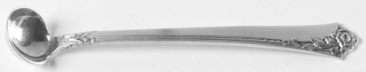 Damask Rose (Sterling, 1946, No Monograms) Mustard Spoon Solid HC by Oneida Silver-1