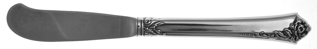 Damask Rose (Stainless) Butter Spreader Hollow Hdl-Paddle/Stainless Blade by Oneida Silver-1