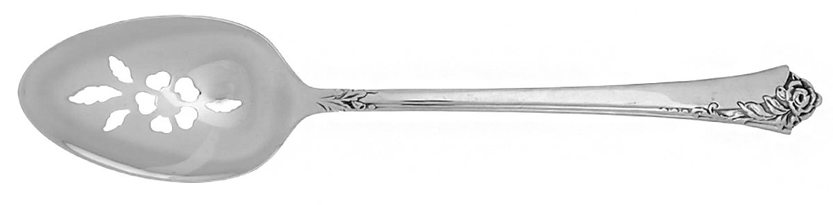 Damask Rose (Stainless) Pierced Tablespoon (Serving Spoon) by Oneida Silver-1