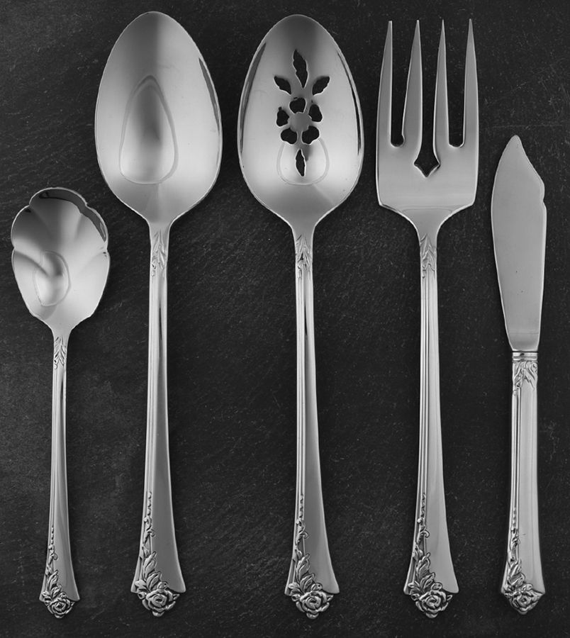 Damask Rose (Stainless) 5 Piece Hostess Set by Oneida Silver-1