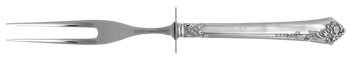 Damask Rose (Stainless) Small Steak Carving Fork with Stainless Prongs by Oneida Silver-1
