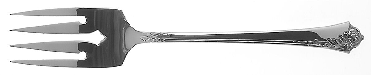 Damask Rose (Stainless) Medium Solid Cold Meat Serving Fork by Oneida Silver-1
