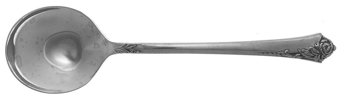 Damask Rose (Stainless) Round Bowl Soup Spoon (Cream Soup) by Oneida Silver-1