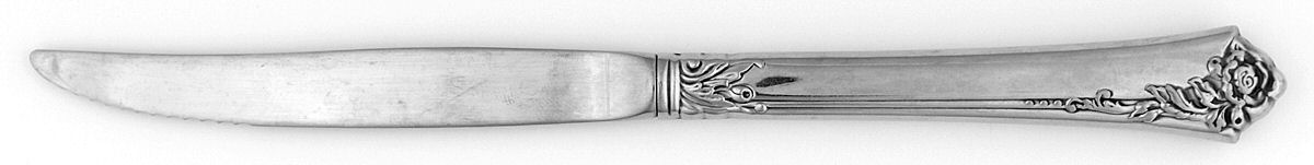 Damask Rose (Stainless) Individual Steak Knife Hollow Handle Serrate Blade by Oneida Silver-1