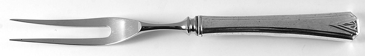 Deauville (Silverplate, 1929) Small Steak Carving Fork with Stainless Prongs by Oneida Silver-1