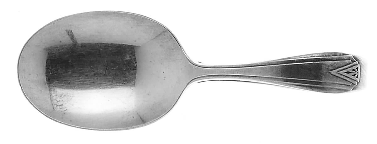 Deauville (Silverplate, 1929) Curved Handle Baby Spoon by Oneida Silver-1