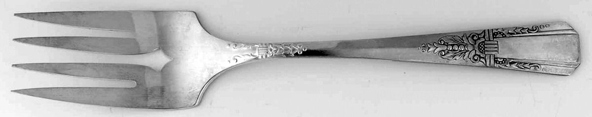 Debonair (Silverplate, 1938) Medium Solid Cold Meat Serving Fork by Oneida Silver-1