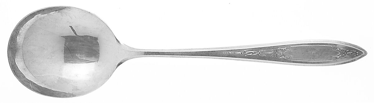 Debutante-Grandeur-Princess (Slvp, 1934, No Monos) Round Bowl Soup Spoon (Cream Soup) by Oneida Silver-1