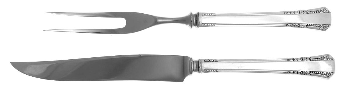 Del Mar (Silverplate, 1939) Small Stainless Blade 2-Piece Steak Carving Set by Oneida Silver-1