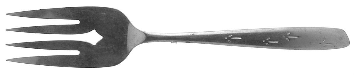 Desert Sand (Stainless) Medium Solid Cold Meat Serving Fork by Oneida Silver-1
