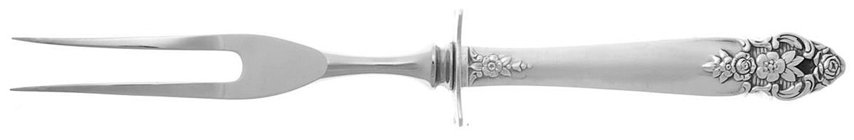 Distinction (Silverplate, 1951) Small Steak Carving Fork with Stainless Prongs by Oneida Silver-1