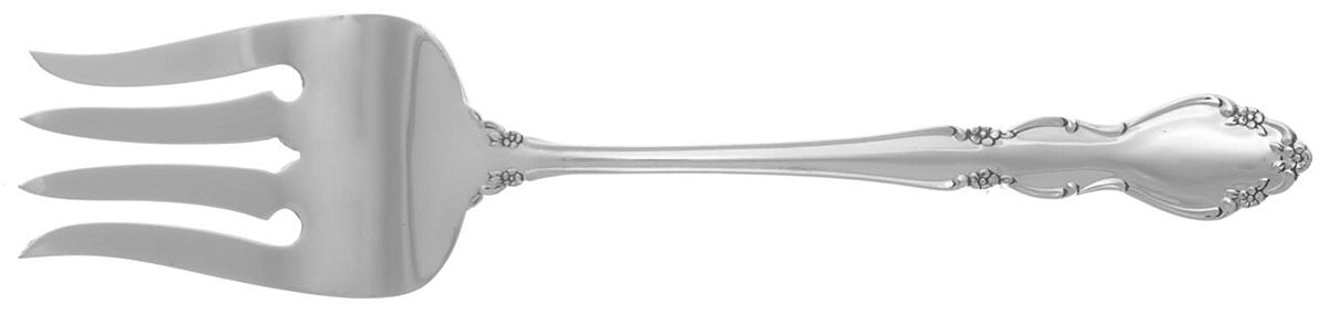 Dover (Sterling, 1968) Medium Solid Cold Meat Serving Fork by Oneida Silver-1