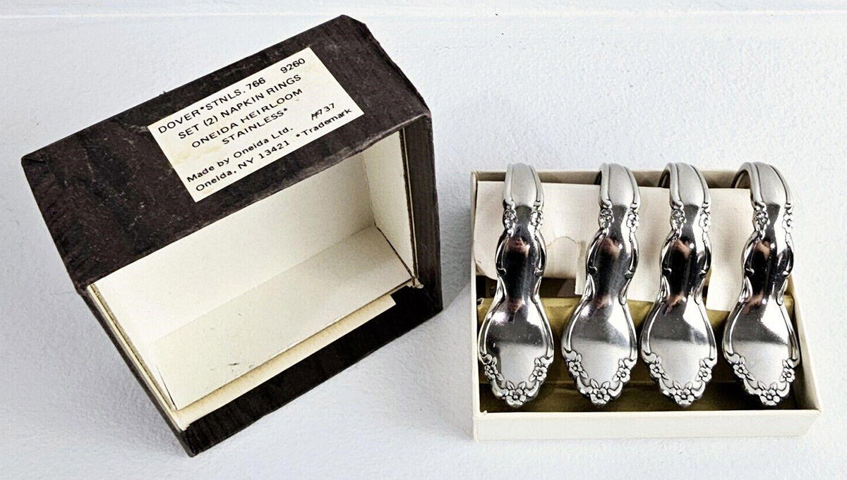Dover (Stainless) Napkin Ring - Set of 4 by Oneida Silver-1