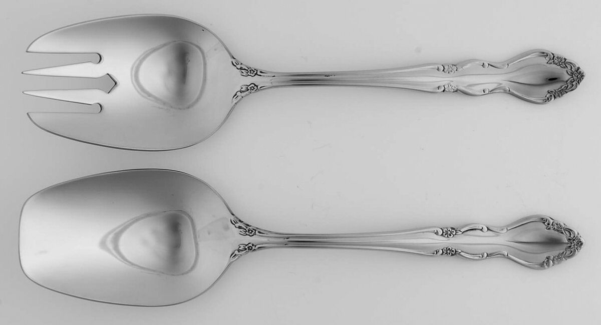Dover (Stainless) (2 Pc) Solid Salad Set by Oneida Silver-1