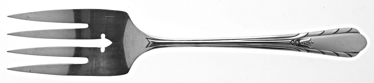 Dowry (Sterling, 1934) Medium Solid Cold Meat Serving Fork by Oneida Silver-1