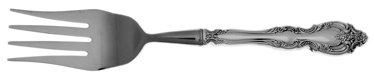 Du Maurier (Sterling, 1967) Cold Meat Fork Large, Stainless Tines HC by Oneida Silver-1