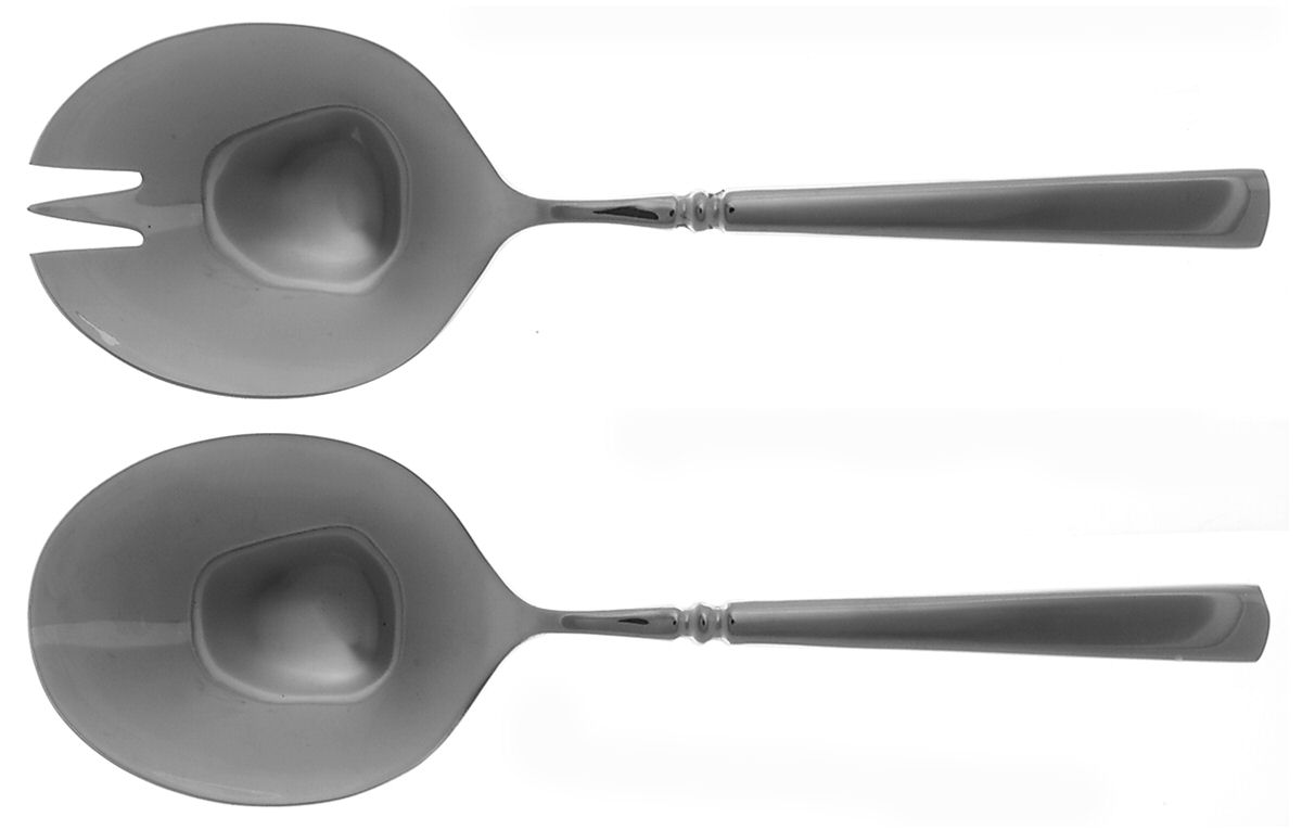 Easton (Stainless) (2 Pc) Solid Salad Set by Oneida Silver-1