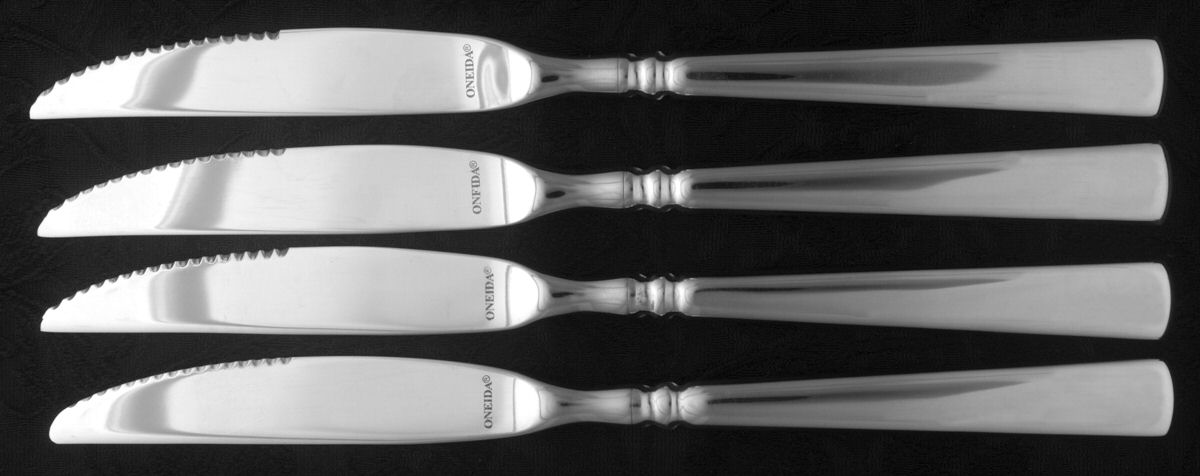 Easton (Stainless) Individual Steak Knife Hlw Hdl Serrate Blade - Set of 4 by Oneida Silver-1