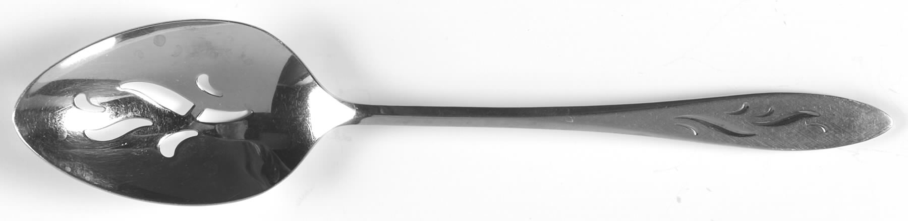 Ember Glow (Stainless, Burnished Handle) Pierced Tablespoon (Serving Spoon) by Oneida Silver-1