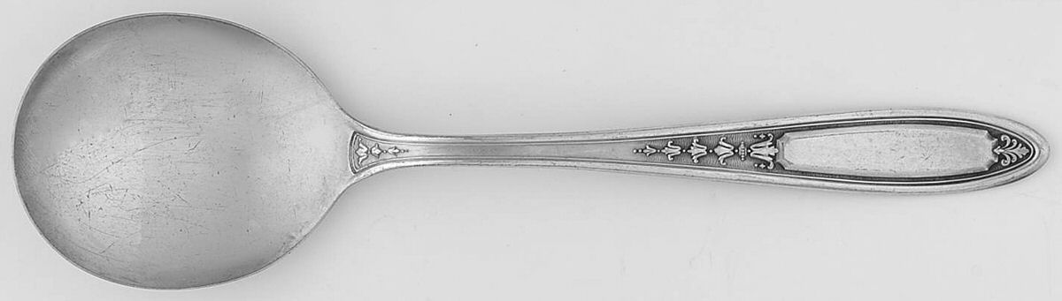 Enchantment-Bounty (Silverplate 1929) Round Bowl Soup Spoon (Gumbo) by Oneida Silver-1