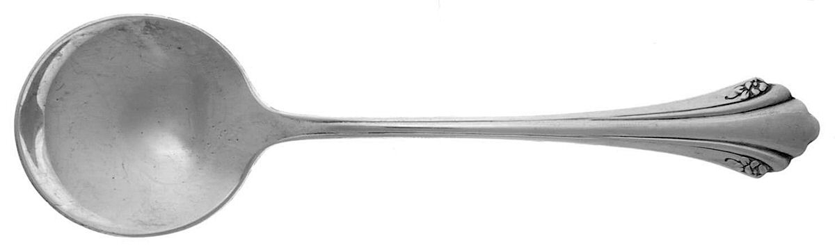 Enchantment (Silverplate, 1985) Round Bowl Soup Spoon (Bouillon) by Oneida Silver-1