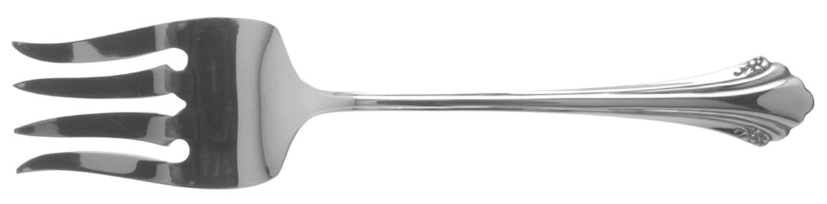 Enchantment (Silverplate, 1985) Medium Solid Cold Meat Serving Fork by Oneida Silver-1