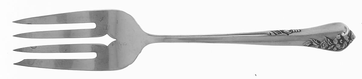 Engagement (Sterling, 1952, No Monograms) Medium Solid Cold Meat Serving Fork by Oneida Silver-1