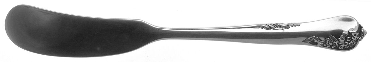 Engagement (Sterling, 1952, No Monograms) Flat Handle Butter Spreader by Oneida Silver-1