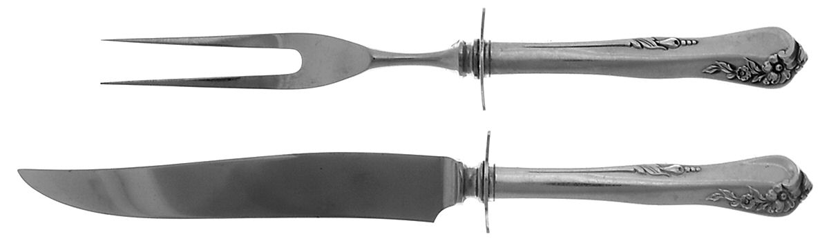 Engagement (Sterling, 1952, No Monograms) Small Steak 2-Piece Carving Set w/Stainless Blade by Oneida Silver-1