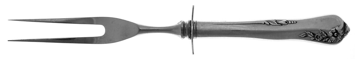 Engagement (Sterling, 1952, No Monograms) Small Steak Carving Fork with Stainless Prongs by Oneida Silver-1