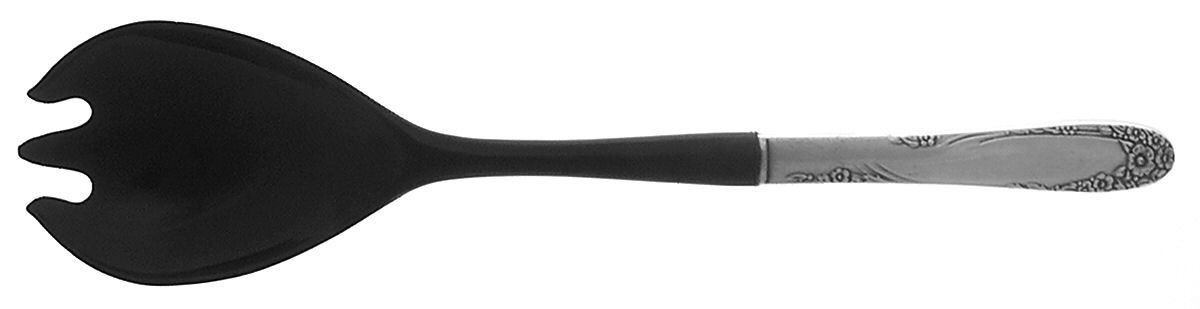 English Garden (Silverplate, 1949) Salad Serving Fork with Plastic Prongs by Oneida Silver-1