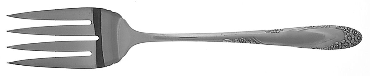 English Garden (Silverplate, 1949) Medium Solid Cold Meat Serving Fork by Oneida Silver-1