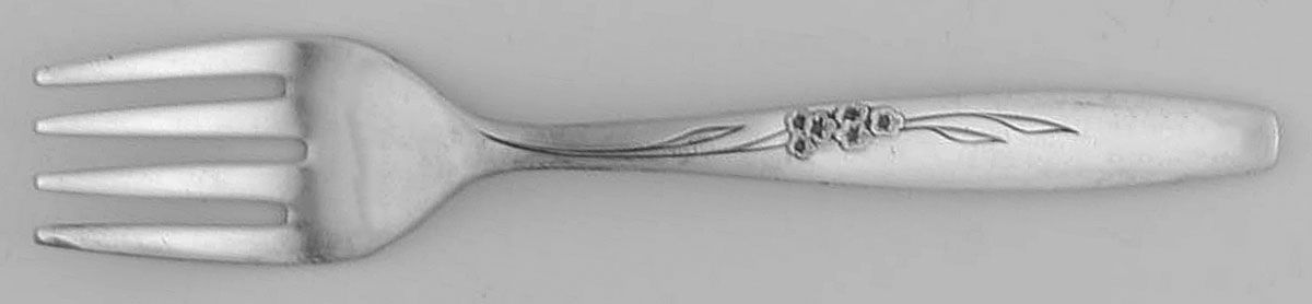 Enchantment-Gentle Rose (Silverplate, 1960) Small Baby Fork by Oneida Silver-1