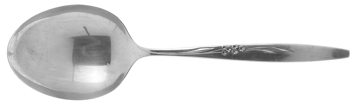 Enchantment-Gentle Rose (Silverplate, 1960) Solid Smooth Casserole Spoon by Oneida Silver-1