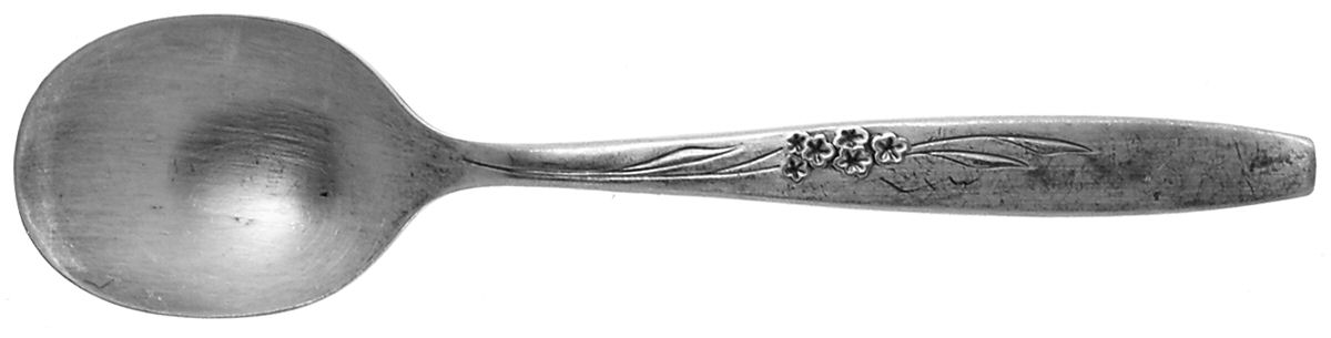 Enchantment-Gentle Rose (Silverplate, 1960) Straight Handle Baby Spoon by Oneida Silver-1