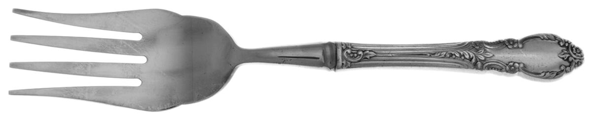 Enchantment-Londontown (Silverplate, 1952) Cold Meat Fork Large, Stainless Tines HC by Oneida Silver-1