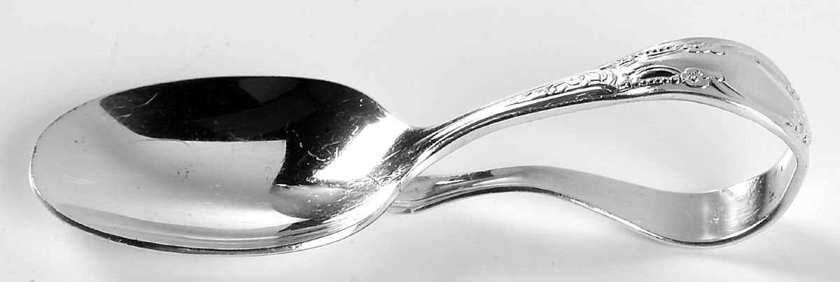 Enchantment-Londontown (Silverplate, 1952) Curved Handle Baby Spoon by Oneida Silver-1